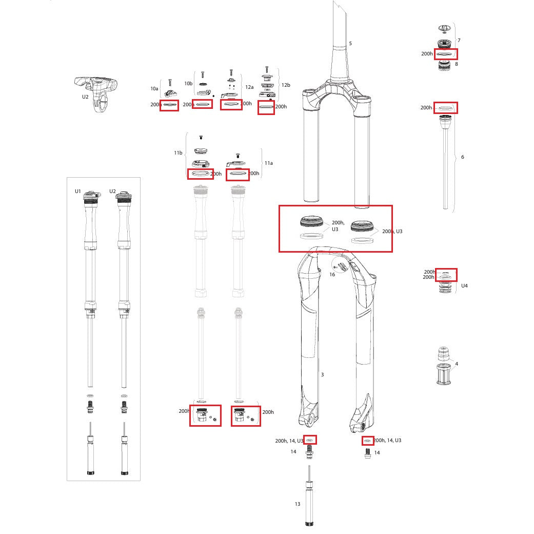 Κιτ συντήρησης 200 ώρες/έτος ROCKSHOX SID SL 32mm/RL/RLC/XX/SELECT/SELECT+/ULT (2017-2020) Gen-B