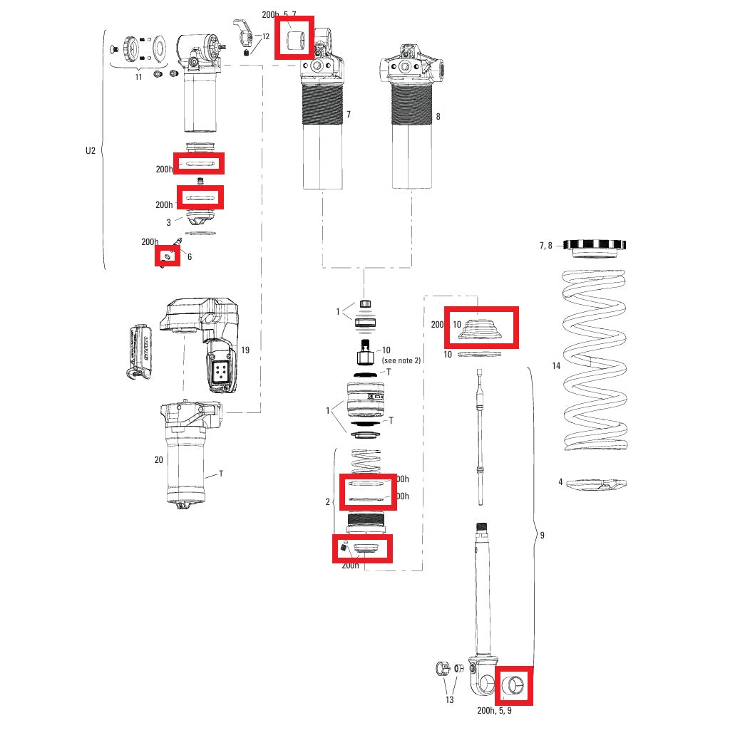 Κιτ σέρβις 200 ώρες / 1 έτος ROCKSHOX VIVID COIL C1+ (2025+)