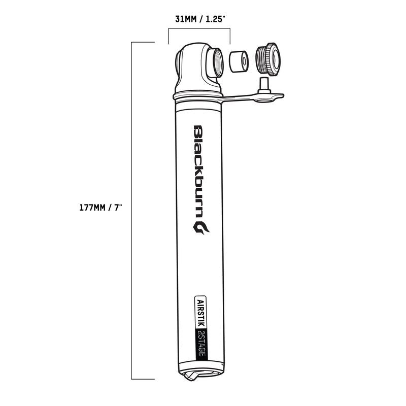 Αντλία χειρός BLACKBURN AIRSTIK 2STAGE Silver