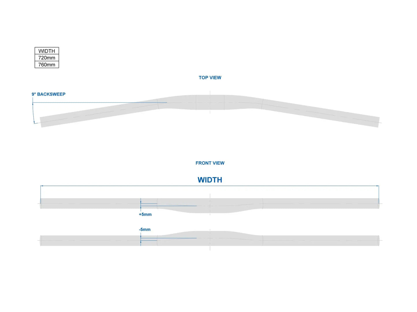 handlebar RITCHEY WCS TRAIL 9D Flat 760mm Black