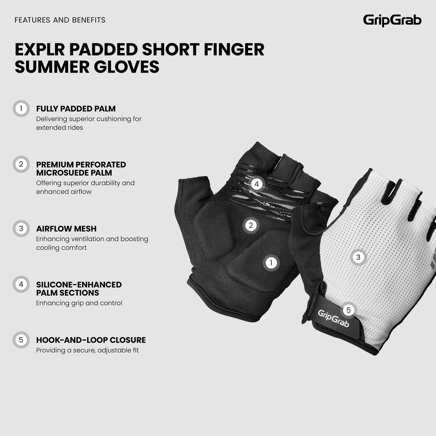 GRIPGRAB EXPLR RC MAX Γάντια κοντά Λευκά