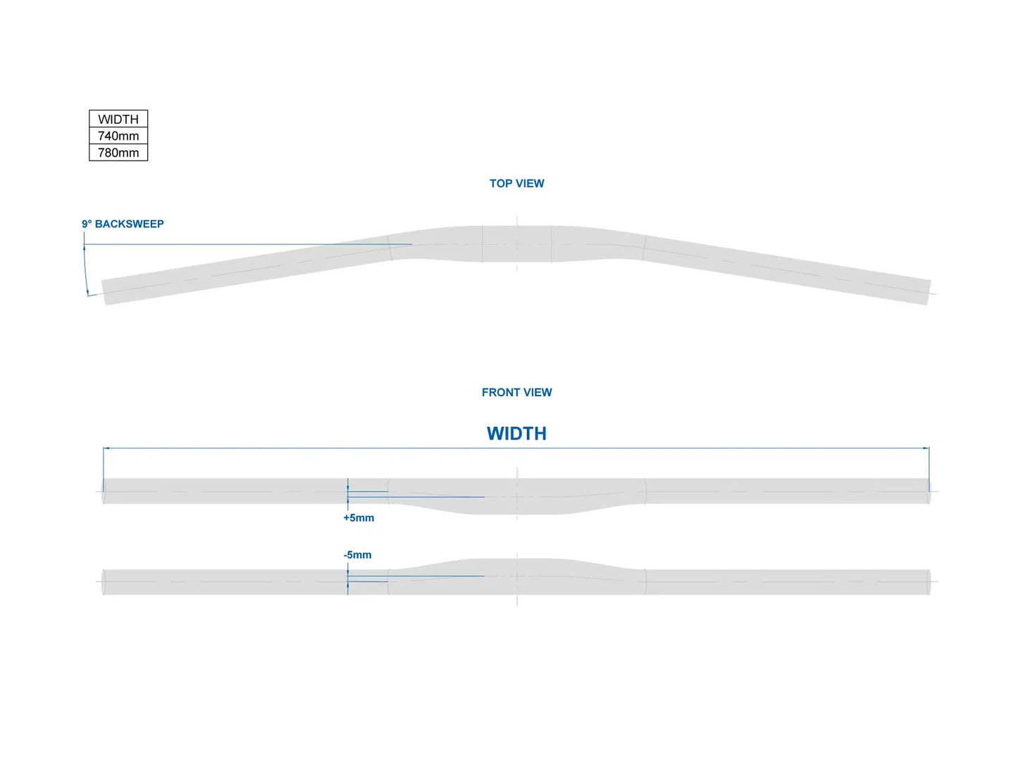 handlebar RITCHEY TRAIL Flat 740mm Black