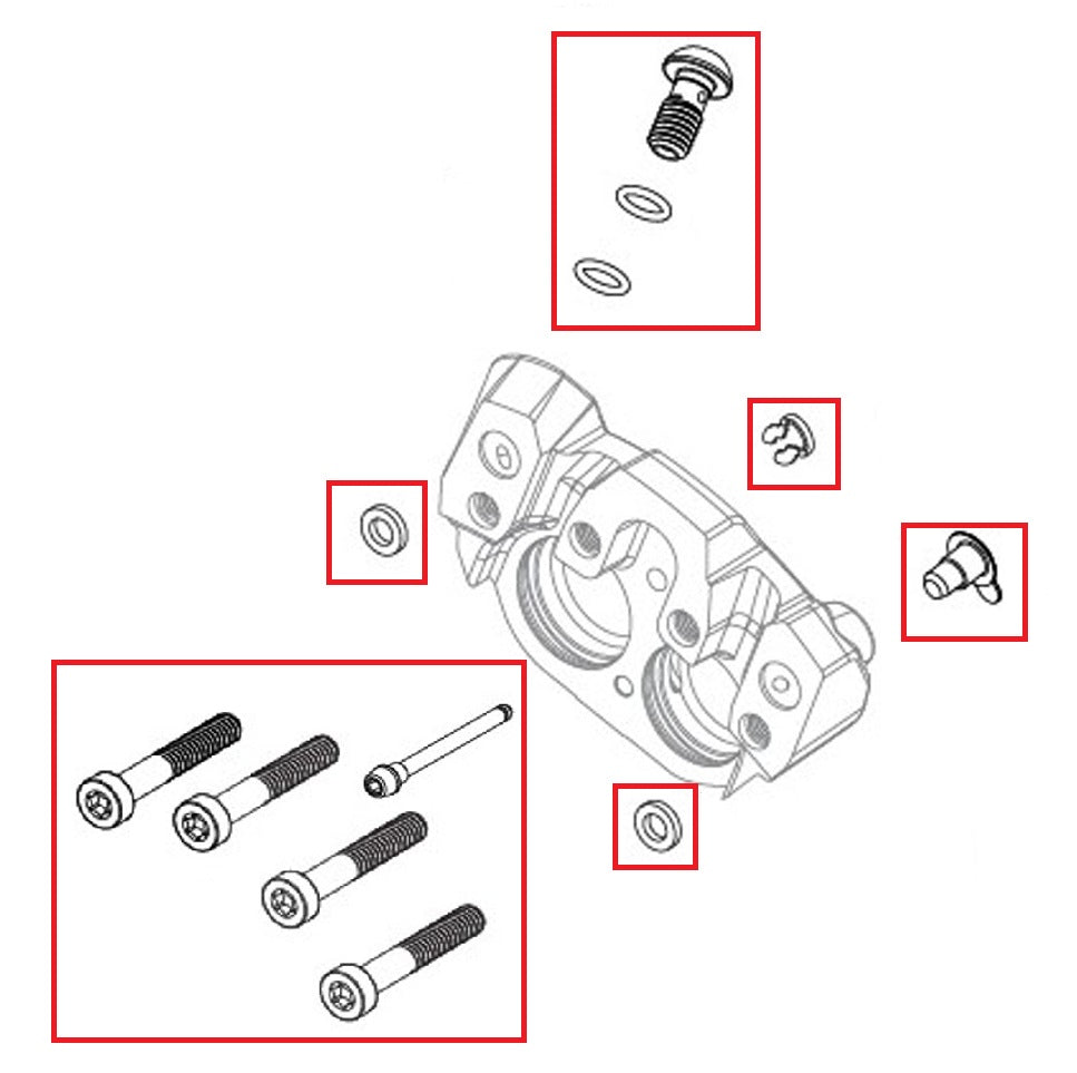 Κιτ βιδών δαγκάνας φρένων SRAM SRAM MAVEN Ultimate/Ασημί/Μπρονζέ