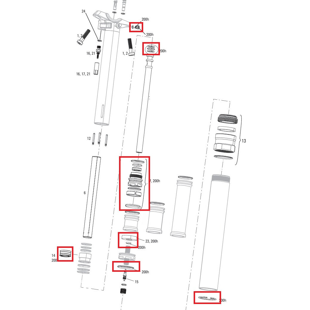 Κιτ συντήρησης ROCKSHOX REVERB A2-V2 200 ώρες/έτος (2013-2016)