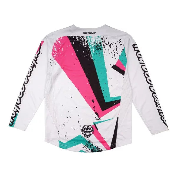TROY LEE DESIGNS SPRINT FULL PULL Junior Long Sleeve Jersey White