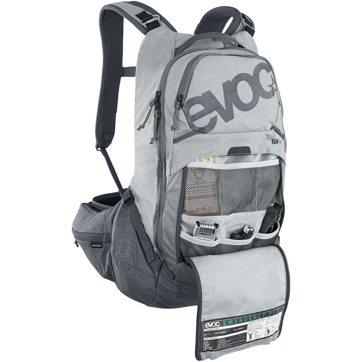 Backpack with Dorsal EVOC TRAIL PRO 16L Grey