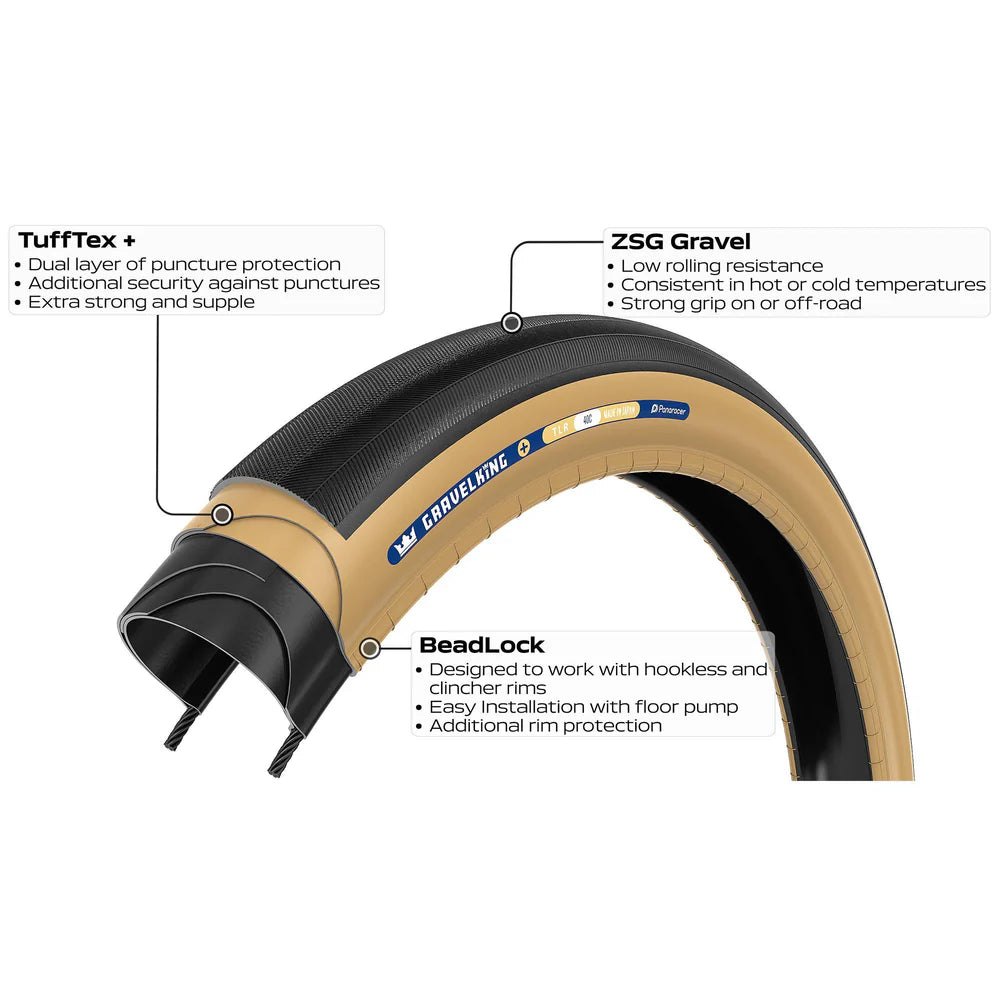 PANARACER GRAVELKING SLICK+ TLR 700x30c Tubeless Ready Μπεζ ελαστικό