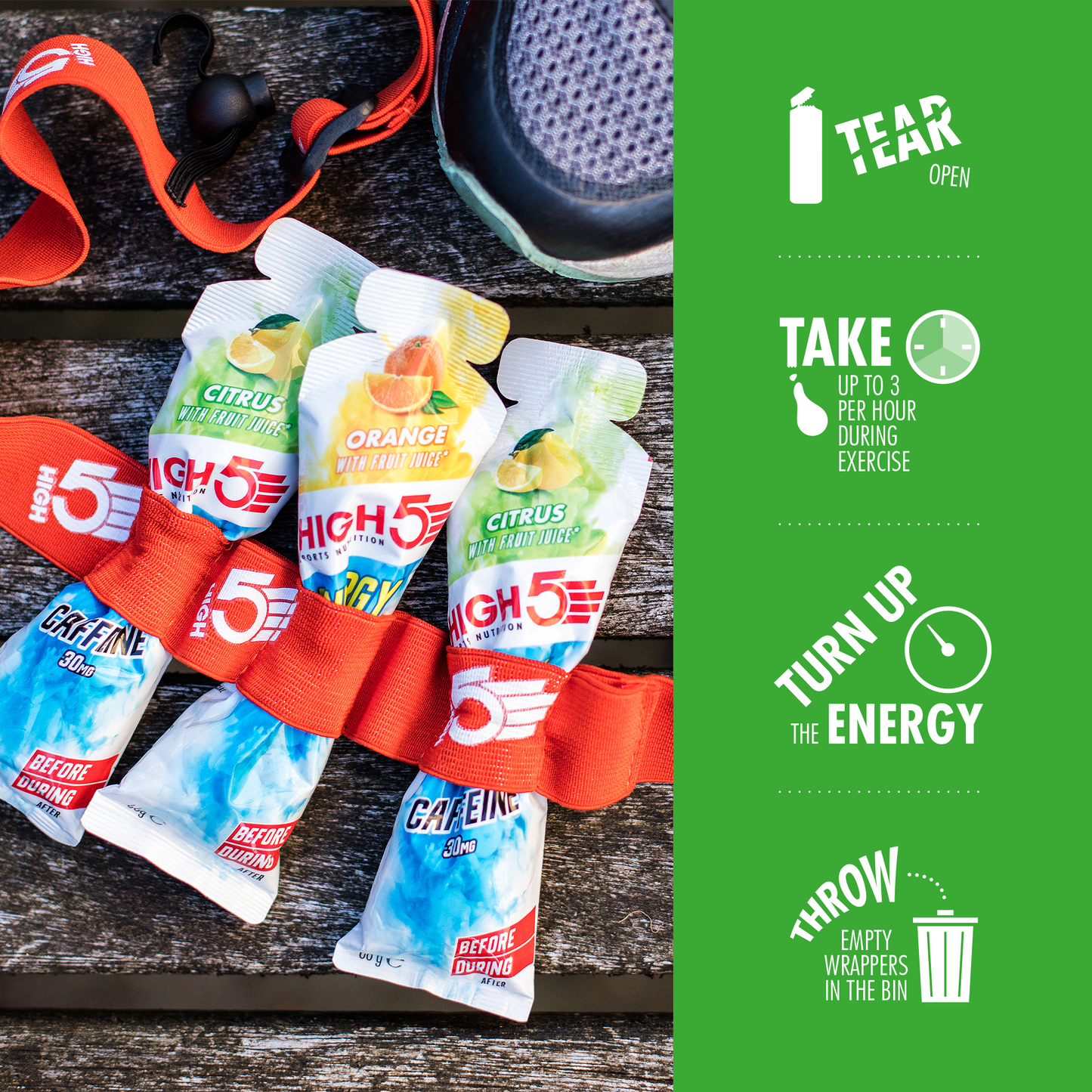 HIGH5 ENERGY GEL Aqua Caffeine (66g) Λεμόνι