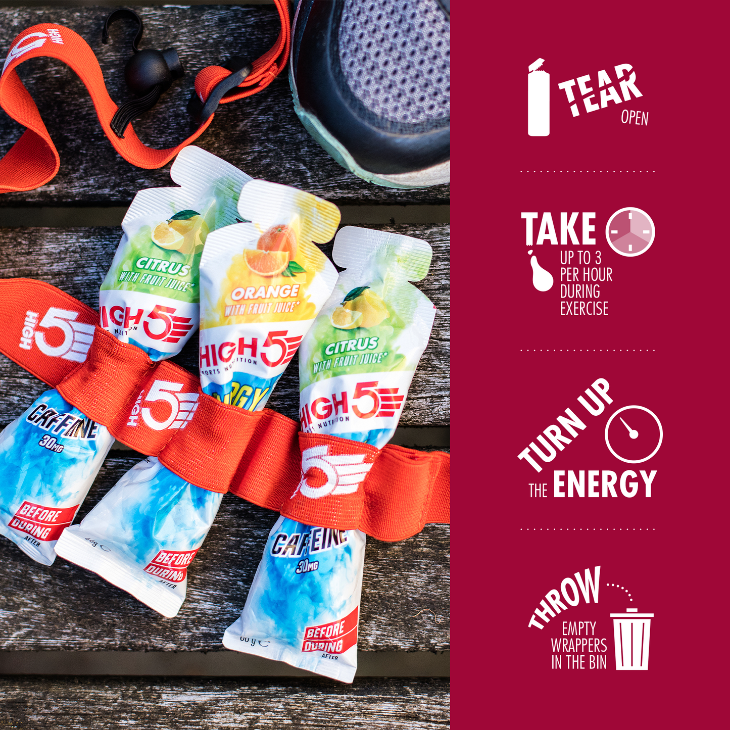 HIGH5 ENERGY GEL Aqua (66g) Κόκκινα φρούτα