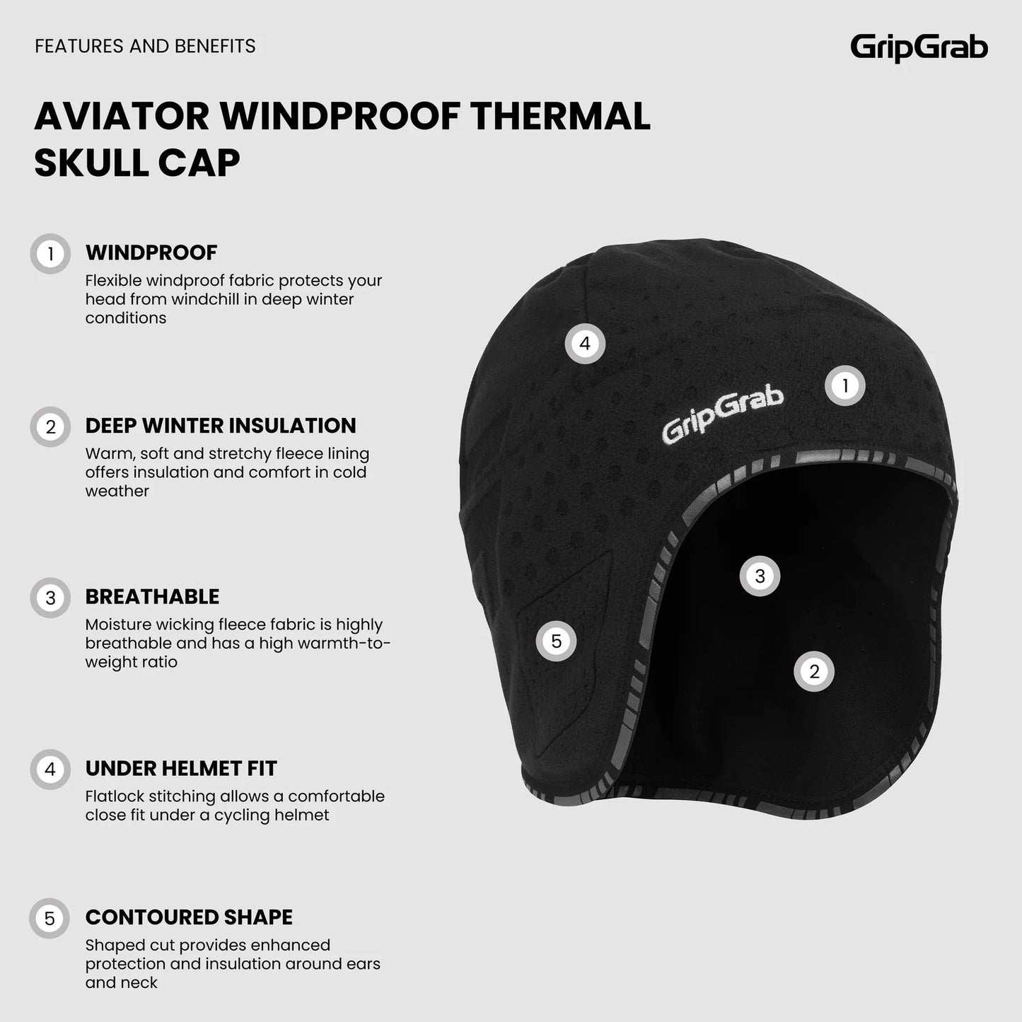 GRIPGRAB AVIATOR DEEPWINTER Beanie Μαύρο