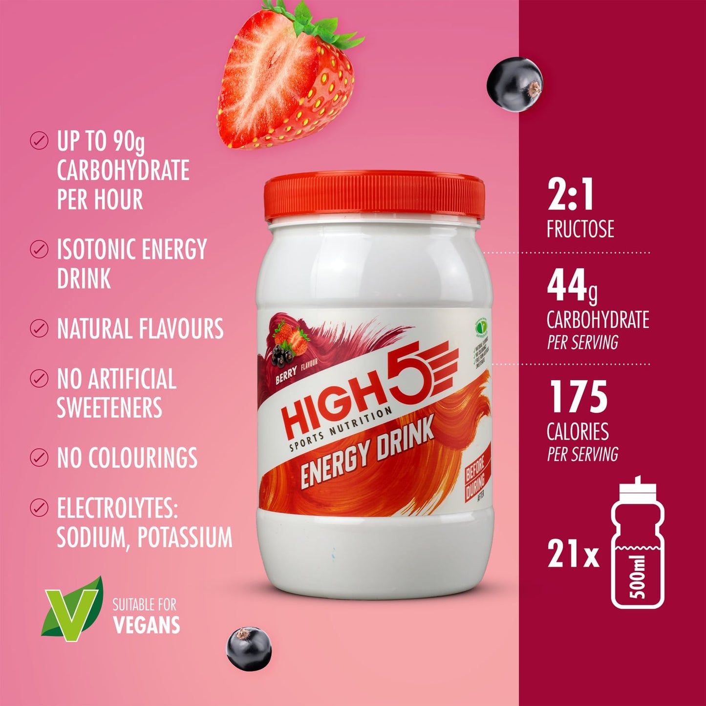 Energy Drink HIGH5 ENERGY DRINK (1kg) Fruits Red