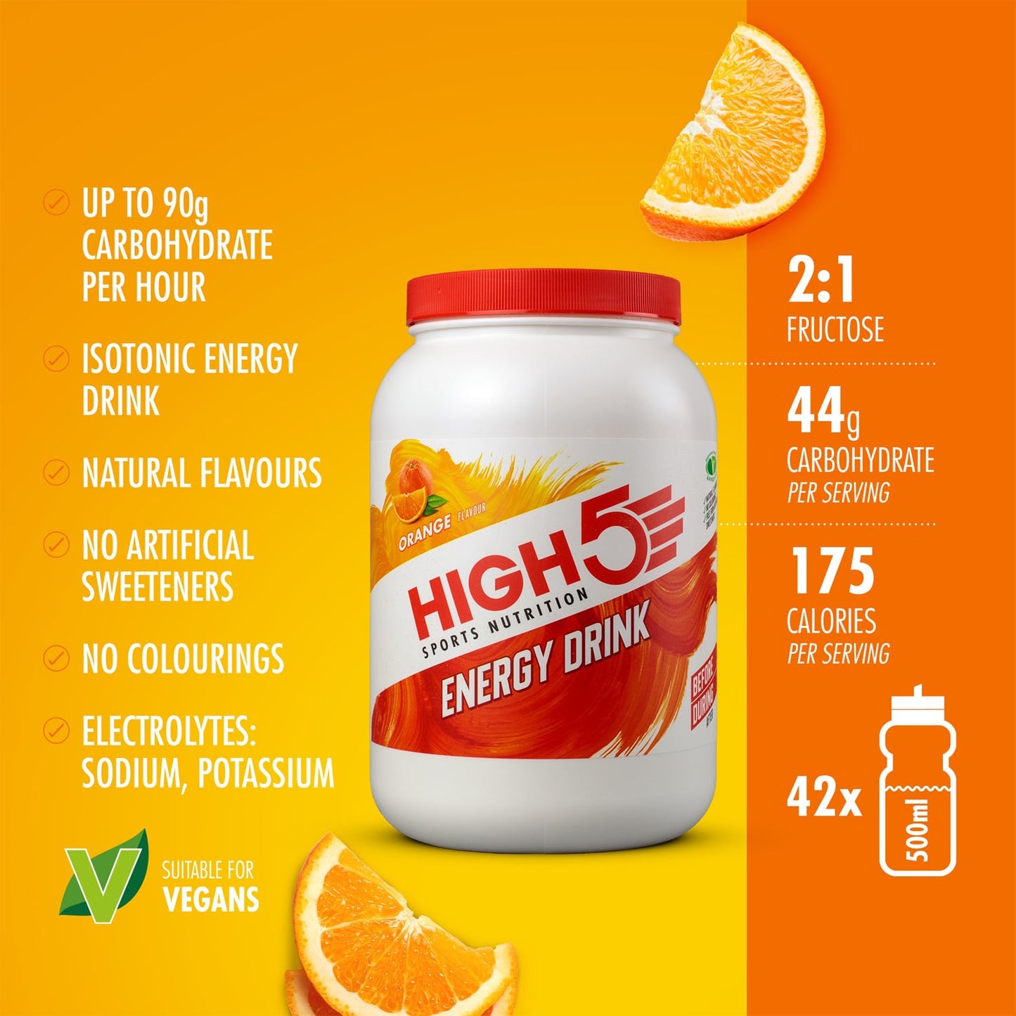 High5 ENERGY DRINK (2.2kg) Πορτοκαλί
