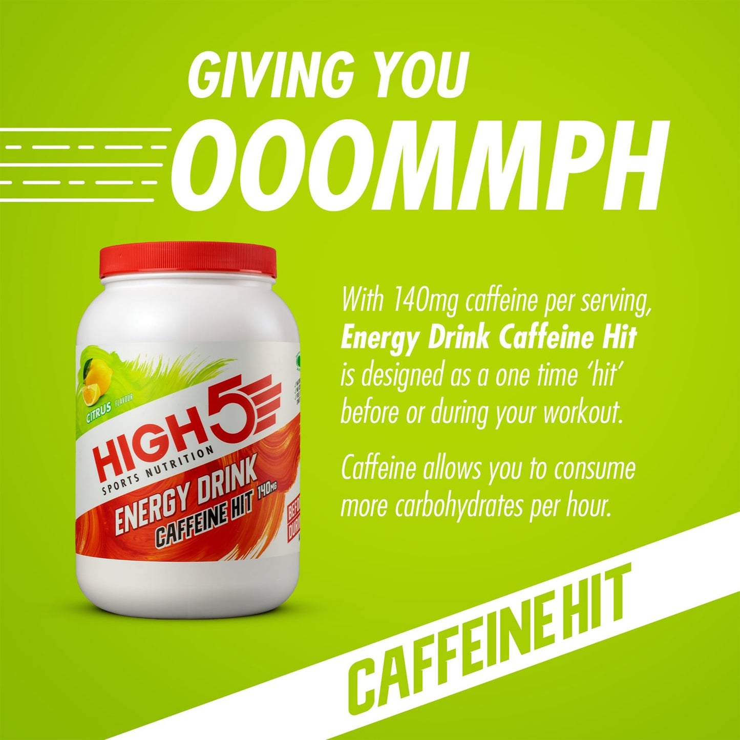 Ενεργειακό ποτό HIGH5 ENERGY DRINK CAFFEINE HIT (1.4kg) Λεμόνι