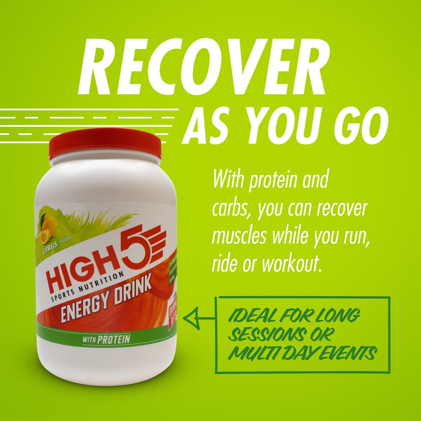 Ενεργειακό ποτό HIGH5 ENERGY DRINK PROTEIN (1.6kg) Λεμόνι