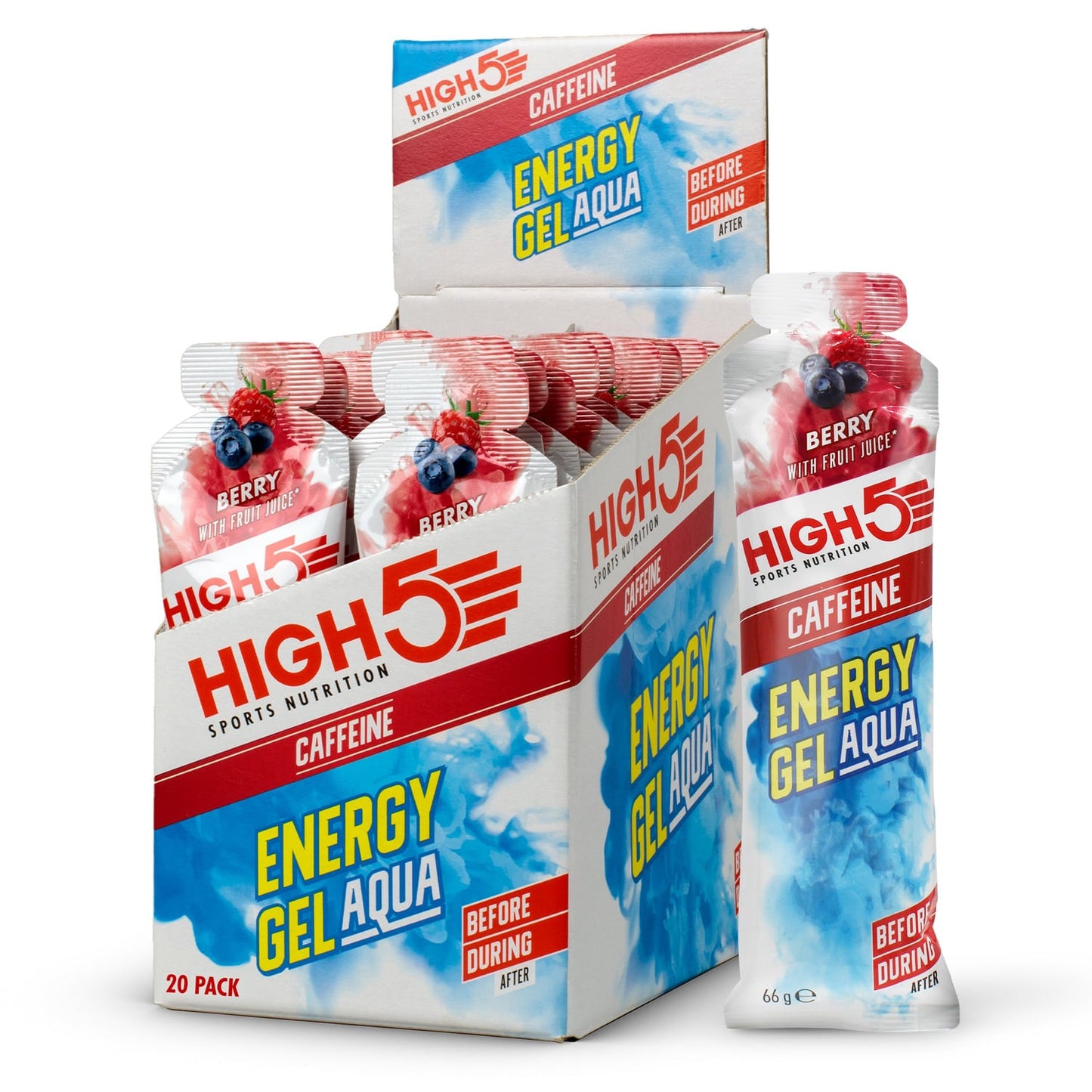 HIGH5 ENERGY GEL Aqua Caffeine (66g) Fruits Red