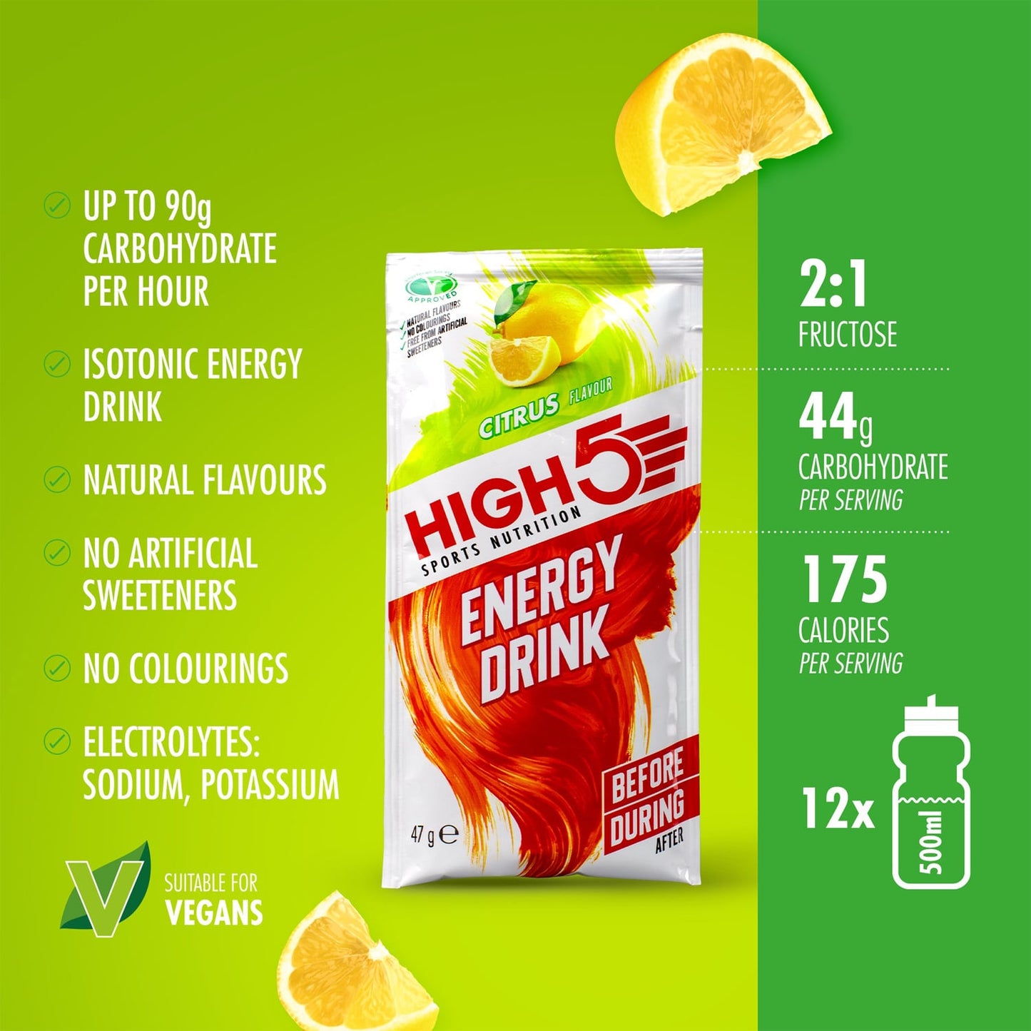 Energy Drink HIGH5 ENERGY DRINK CAFFEINE HIT (47g) Lemon