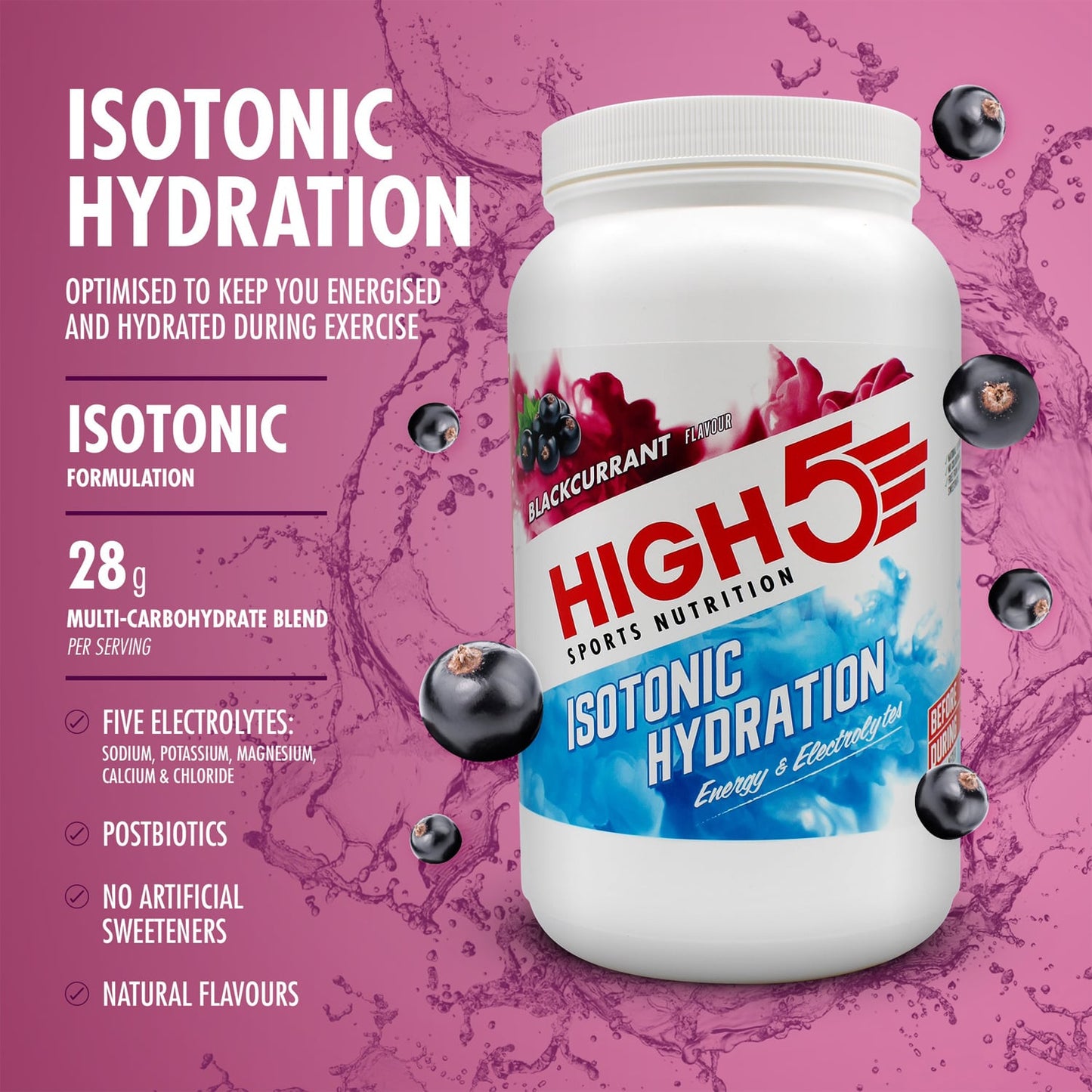 Energy Drink HIGH5 ISOTONIC (1.23kg) Blackcurrant