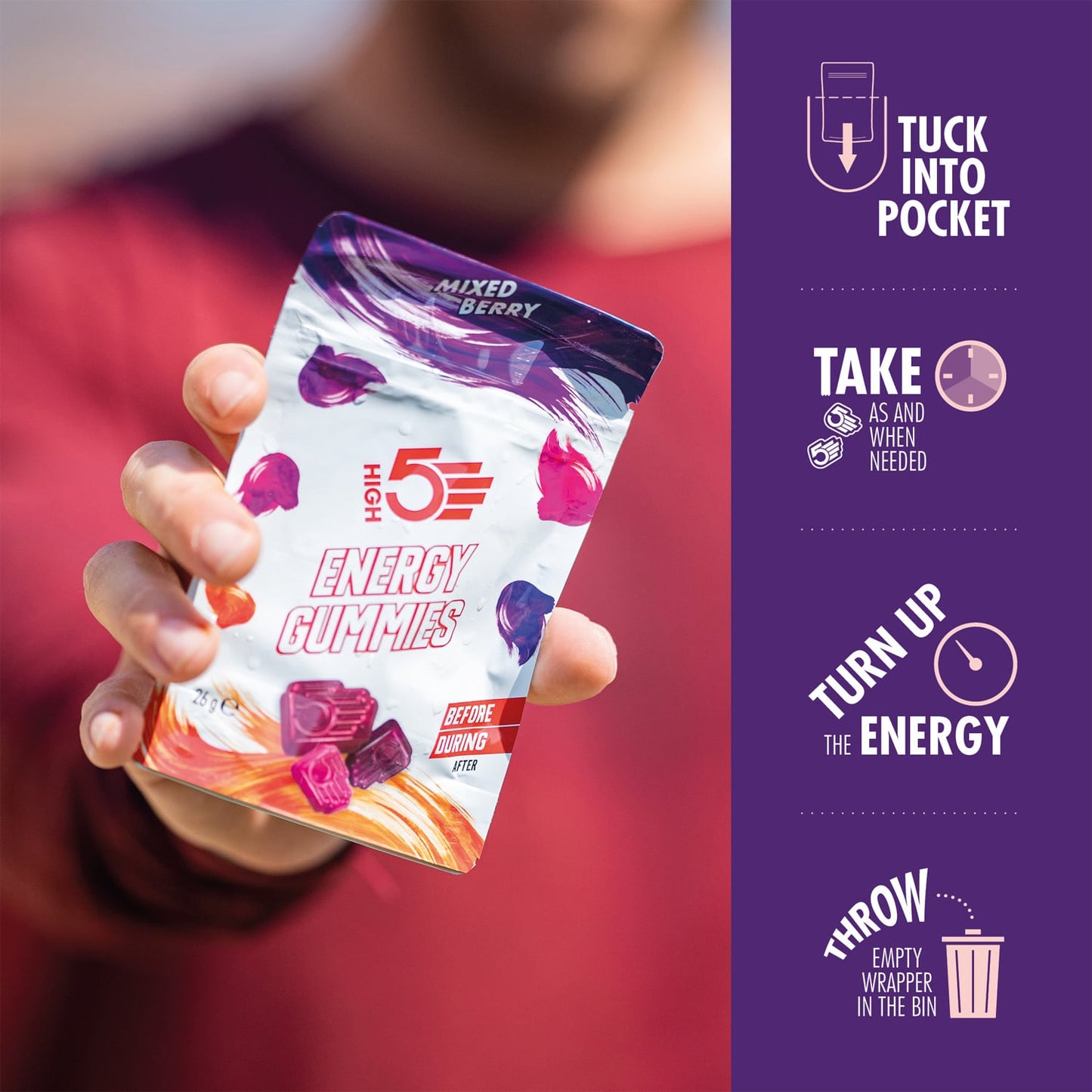 High5 ENERGY GUMMIES (26g) Κόκκινα φρούτα