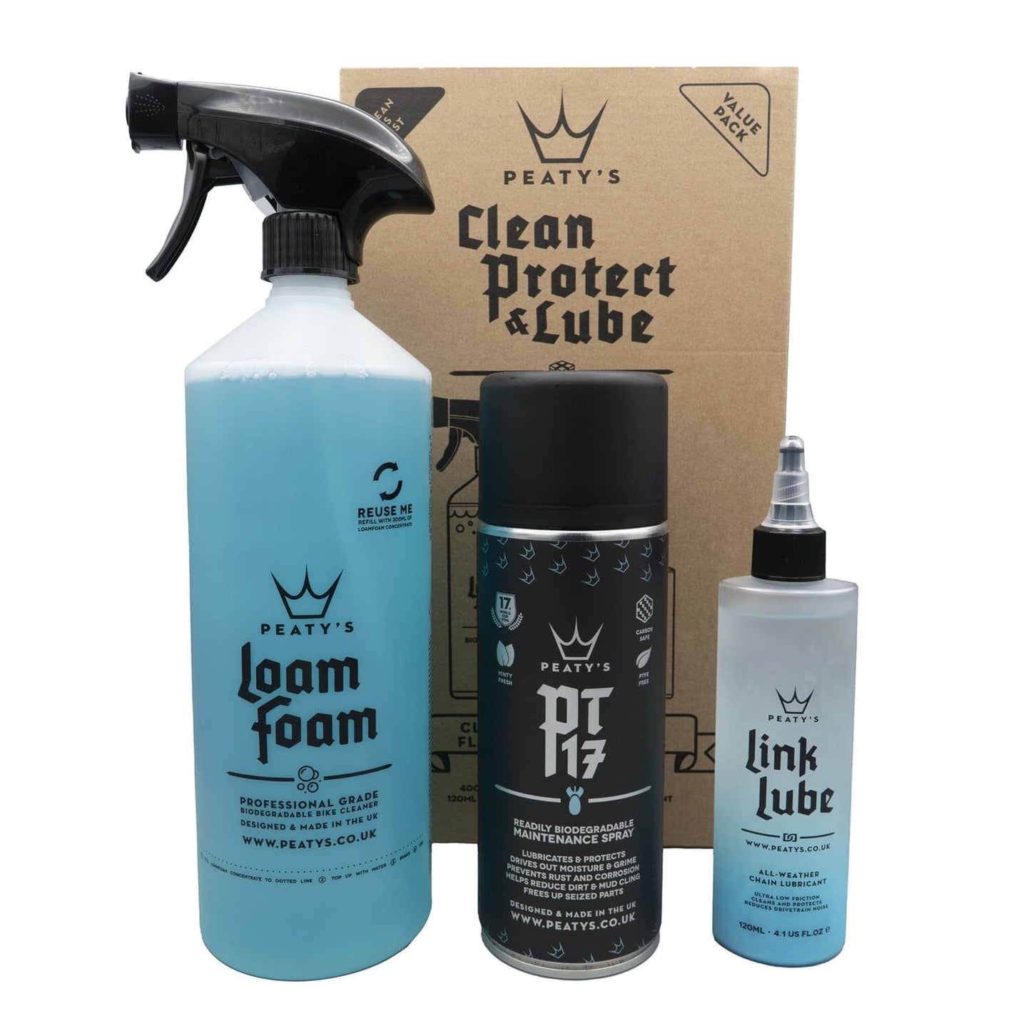 Κιτ συντήρησης PEATY'S WASH PREVENT LUBRICATE STARTER PACK