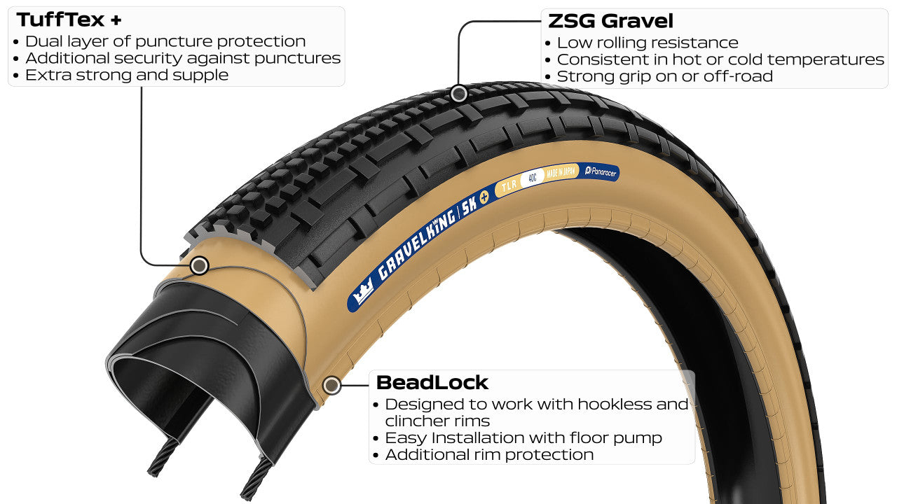 Ελαστικό PANARACER GRAVELKING SK+ TLC 700x35c Tubeless Ready Μαύρο ελαστικό