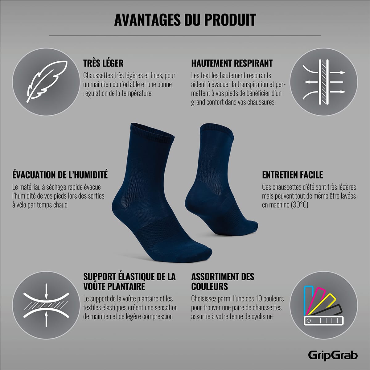 GRIPGRAB AIRFLOW LIGHTWEIGHT κάλτσες Μπλε