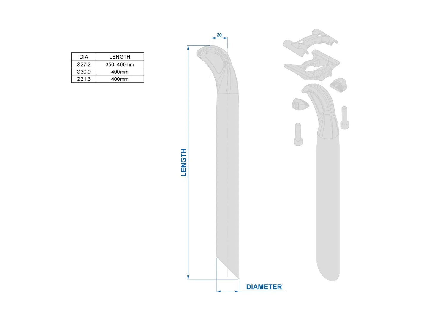 Σέλα RITCHEY WCS LINK TWO-BOLT Ανάκλιση 20mm