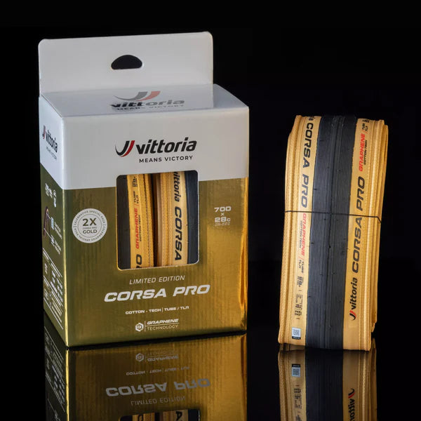 Ζεύγος ελαστικών VITTORIA CORSA PRO 700x28c Tubeless Ready - Περιορισμένη έκδοση Gold