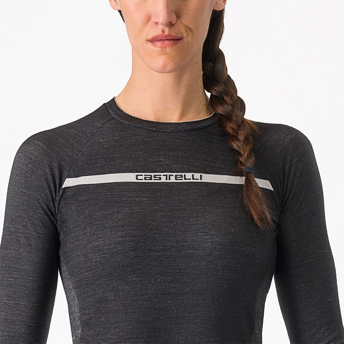 CASTELLI MERINO SEAMLESS Γυναικείο μακρυμάνικο εσώρουχο Μαύρο