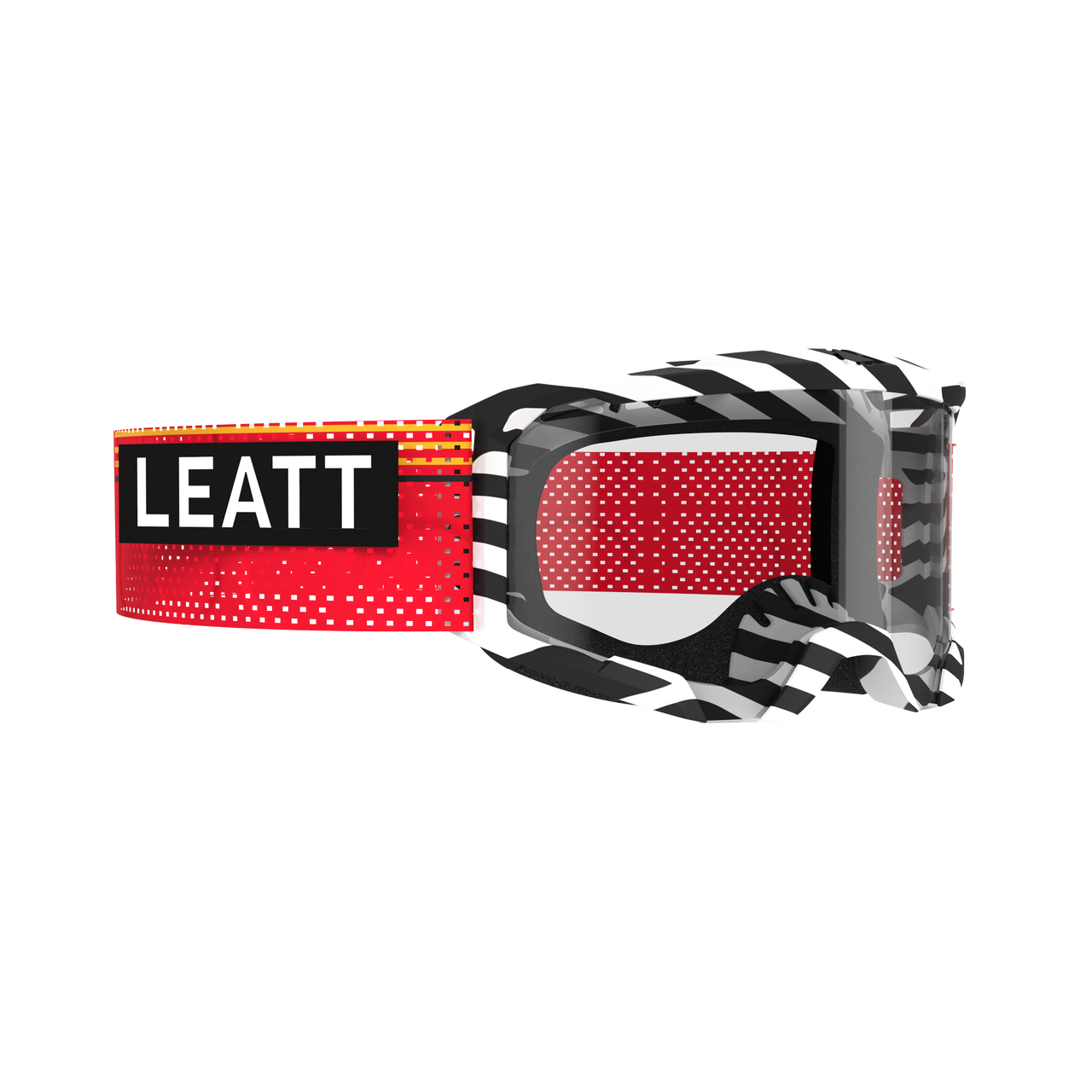 LEATT VELOCITY 4.0 MTB X-FLOW Stripe Goggle Μαύρο/λευκό/κόκκινο Clear Shield