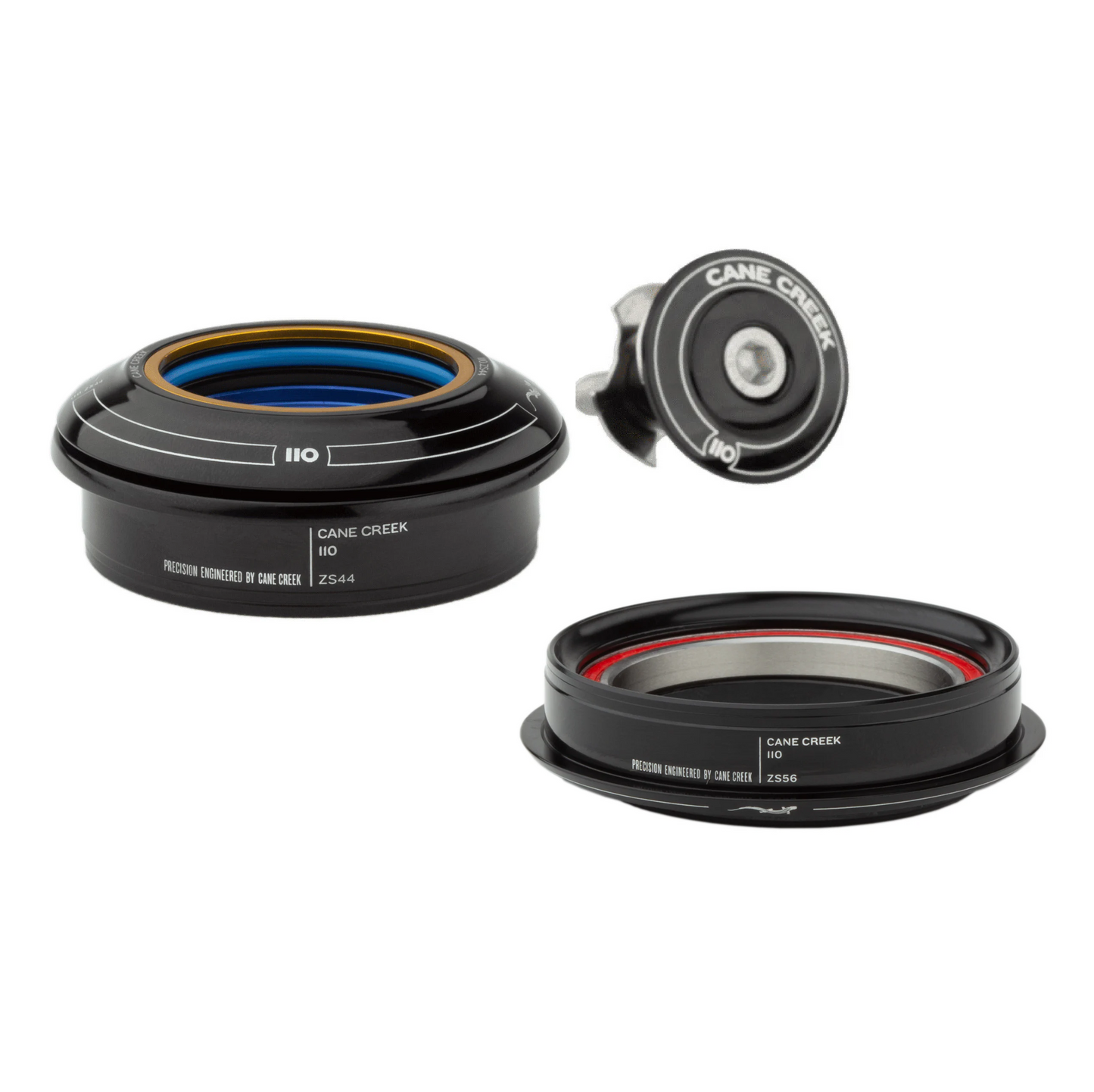 Headset CANE CREEK 110 Tapered , 1 1/8"-1.5", ZS44/28.6/H8 | ZS56/40, κοντό, μαύρο