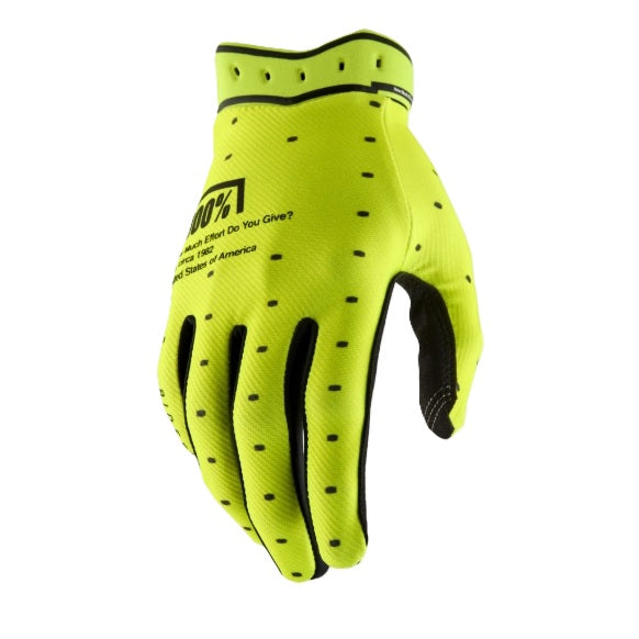 100% RIDEFIT Gloves Yellow