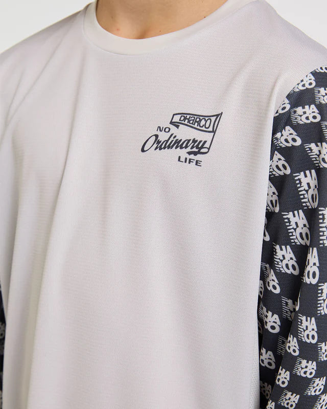 DHARCO GRAVITY OFFSET Junior Long Sleeve Jersey White/Black