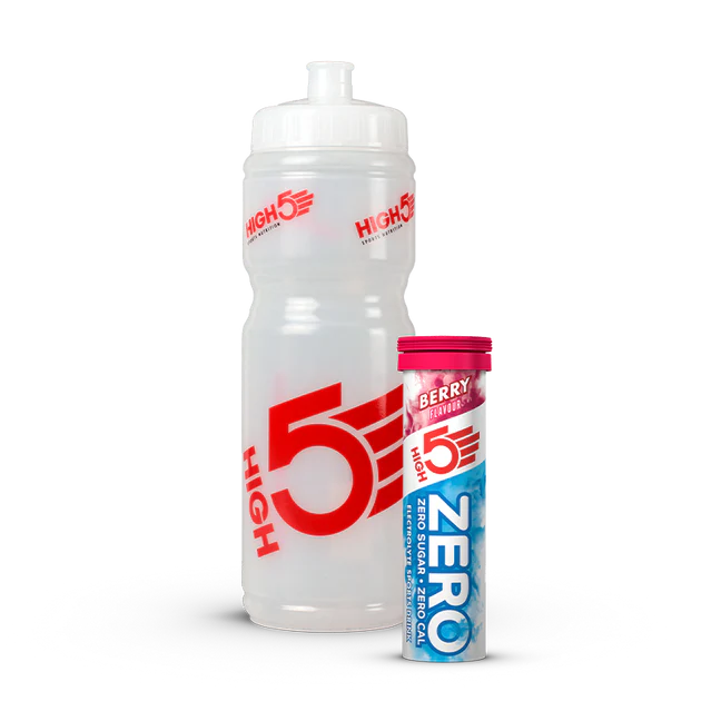 Μπουκάλι + 10 ταμπλέτες ενυδάτωσης ηλεκτρολυτών HIGH5 CYCLE PACK Fruit Red