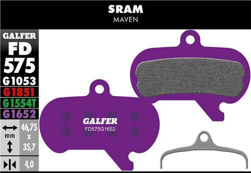 Ημιμεταλλικά τακάκια φρένων GALFER E-bike Sram Maven