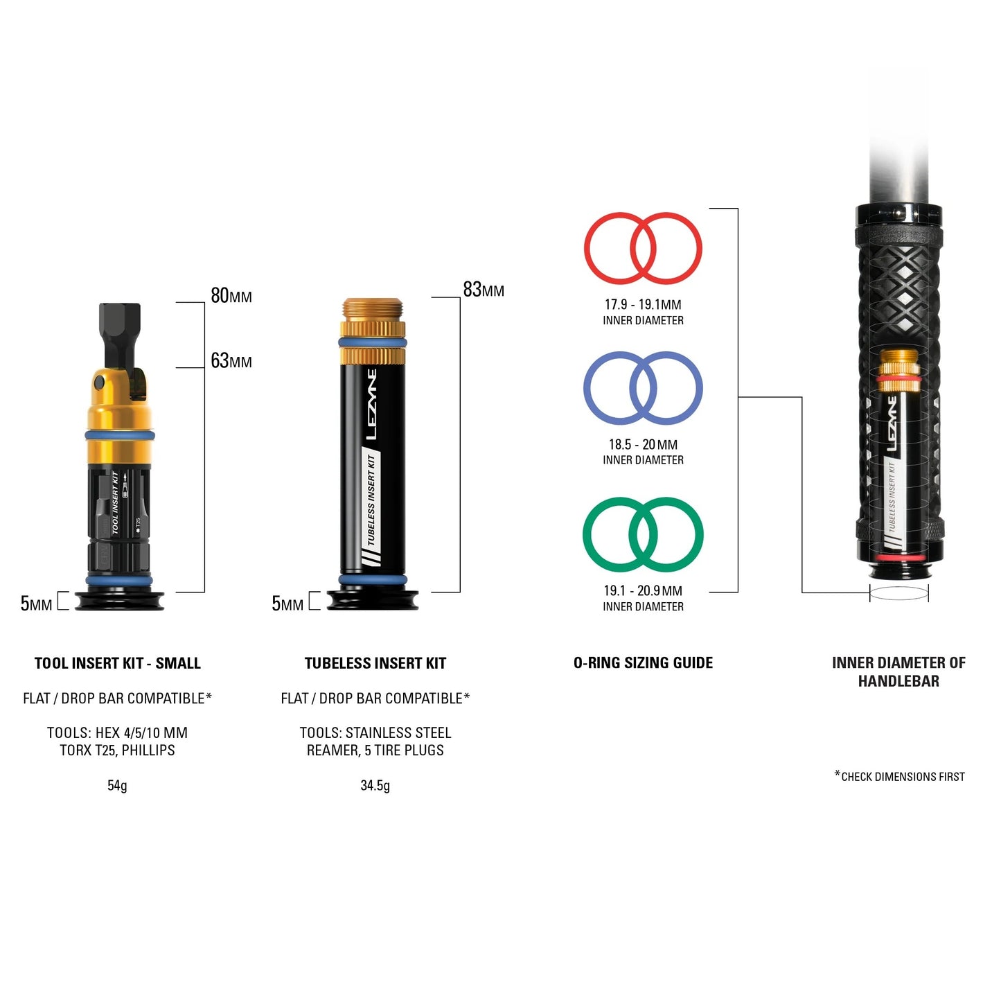 Κιτ επισκευής χωρίς σωλήνες + Πολυεργαλείο S Ενσωματωμένο τιμόνι LEZYNE