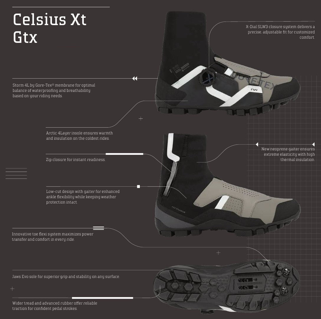 NORTHWAVE CELSIUS XT GTX WINTER MTB Παπούτσια Μαύρο/Γκρι