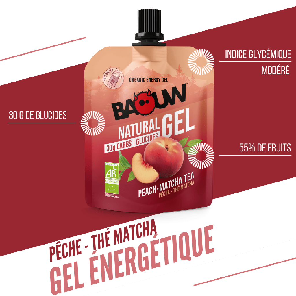 BAOUW Organic Peach-Matcha Tea Energy Gel (85g)