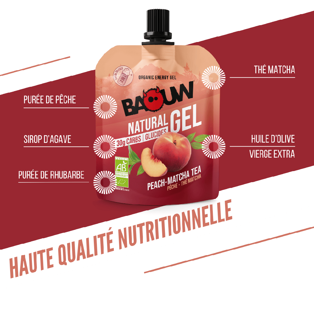 BAOUW Organic Peach-Matcha Tea Energy Gel (85g)