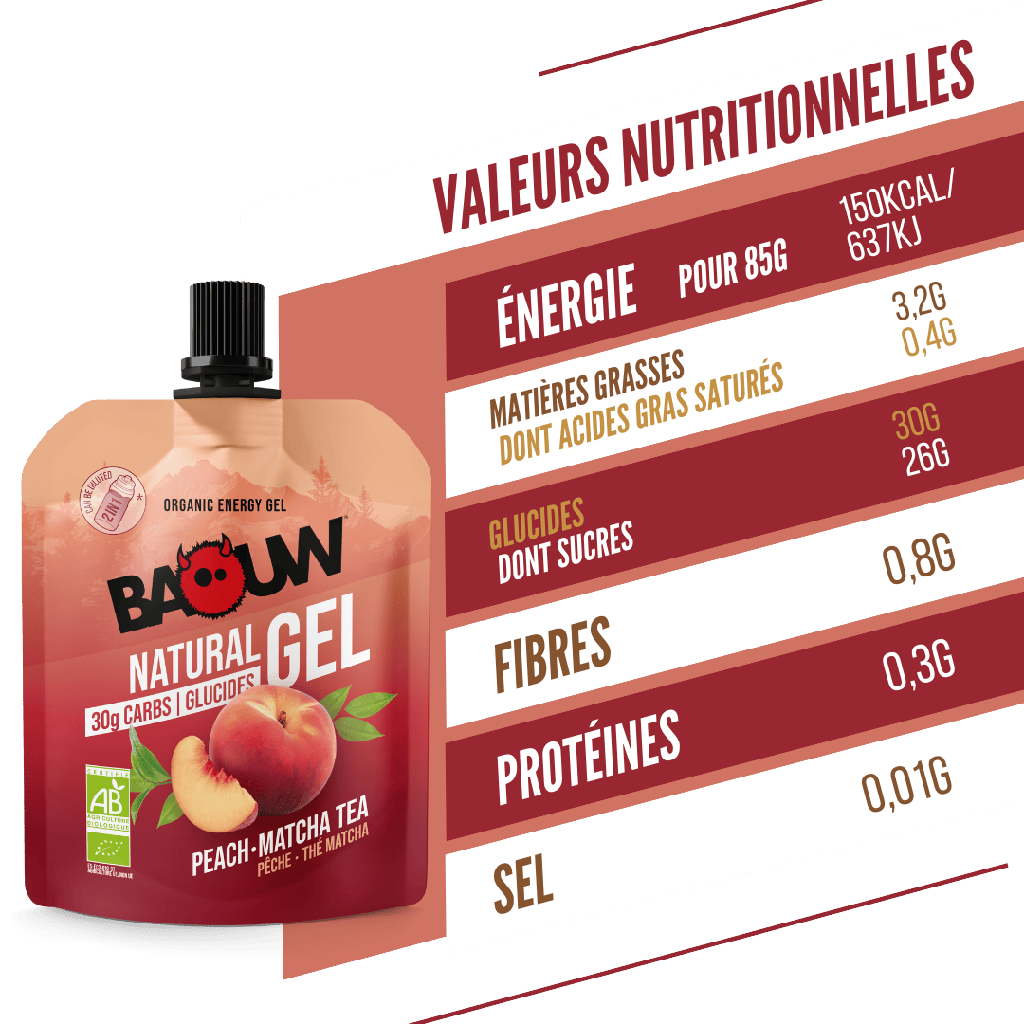BAOUW Organic Peach-Matcha Tea Energy Gel (85g)