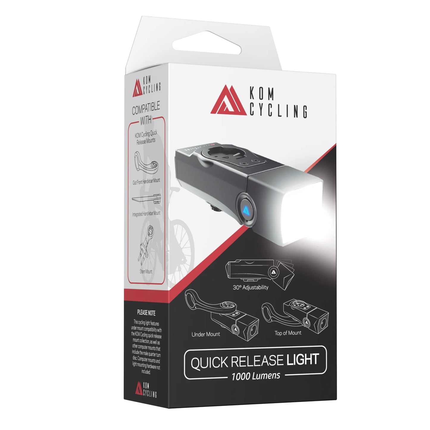 Μπροστινός φωτισμός KOM CYCLING QUICK RELEASE LIGHT 1000