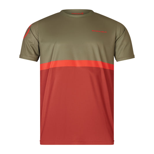 ENDURA SINGLETRACK CORE TEE II Κοντομάνικο Jersey Χακί/Κόκκινο 2025