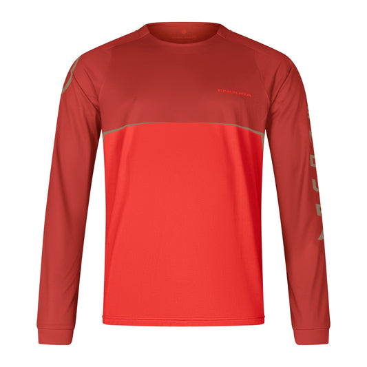 ENDURA CORE PRINTED Long Sleeve Jersey Κόκκινο 2025