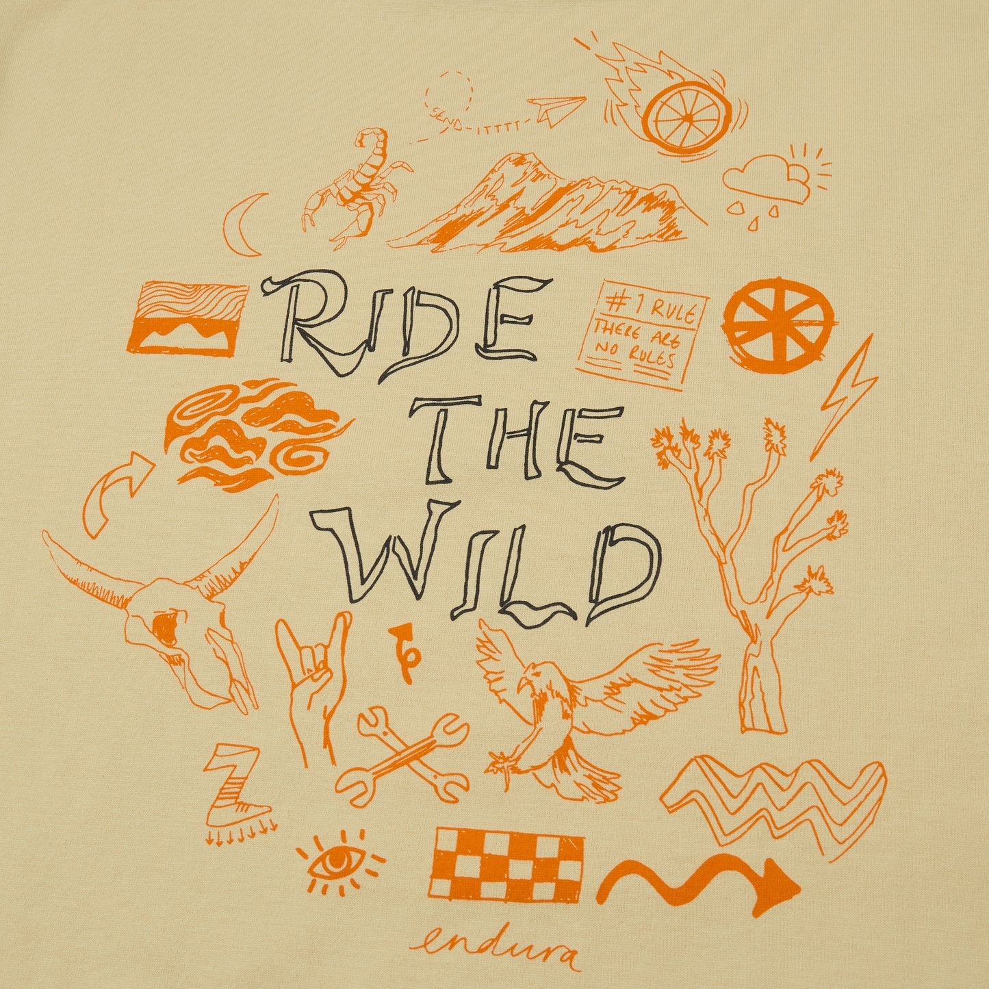ENDURA RIDE THE WILD GRAPHIC Sand T-Shirt