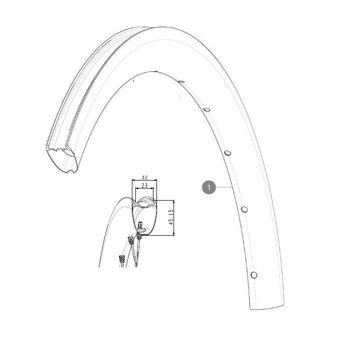 MAVIC COSMIC SL4 45 23mm Κιτ μπροστινού τροχού MAVIC COSMIC SL4 45 23mm