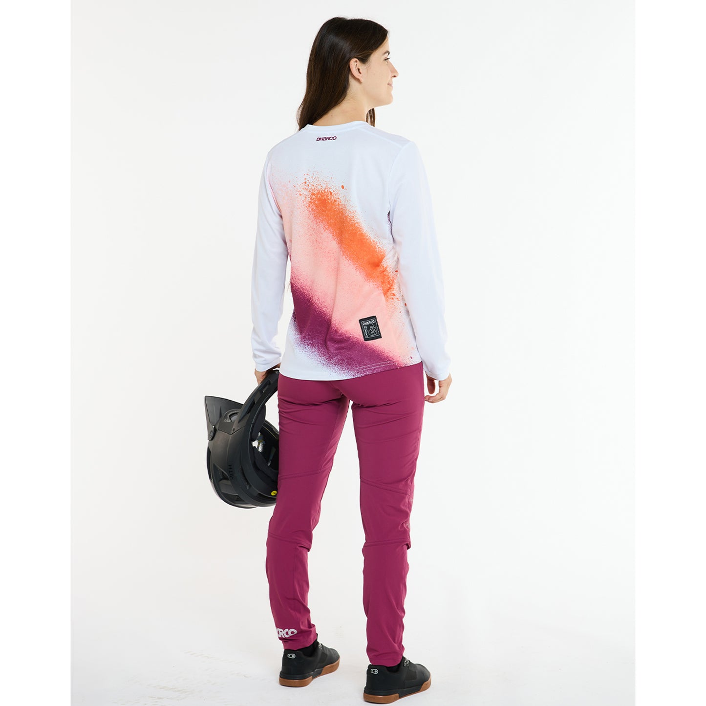 Γυναικείο DHARCO GRAVITY FIREBIRD Long Sleeve Jersey Λευκό/Πορτοκαλί