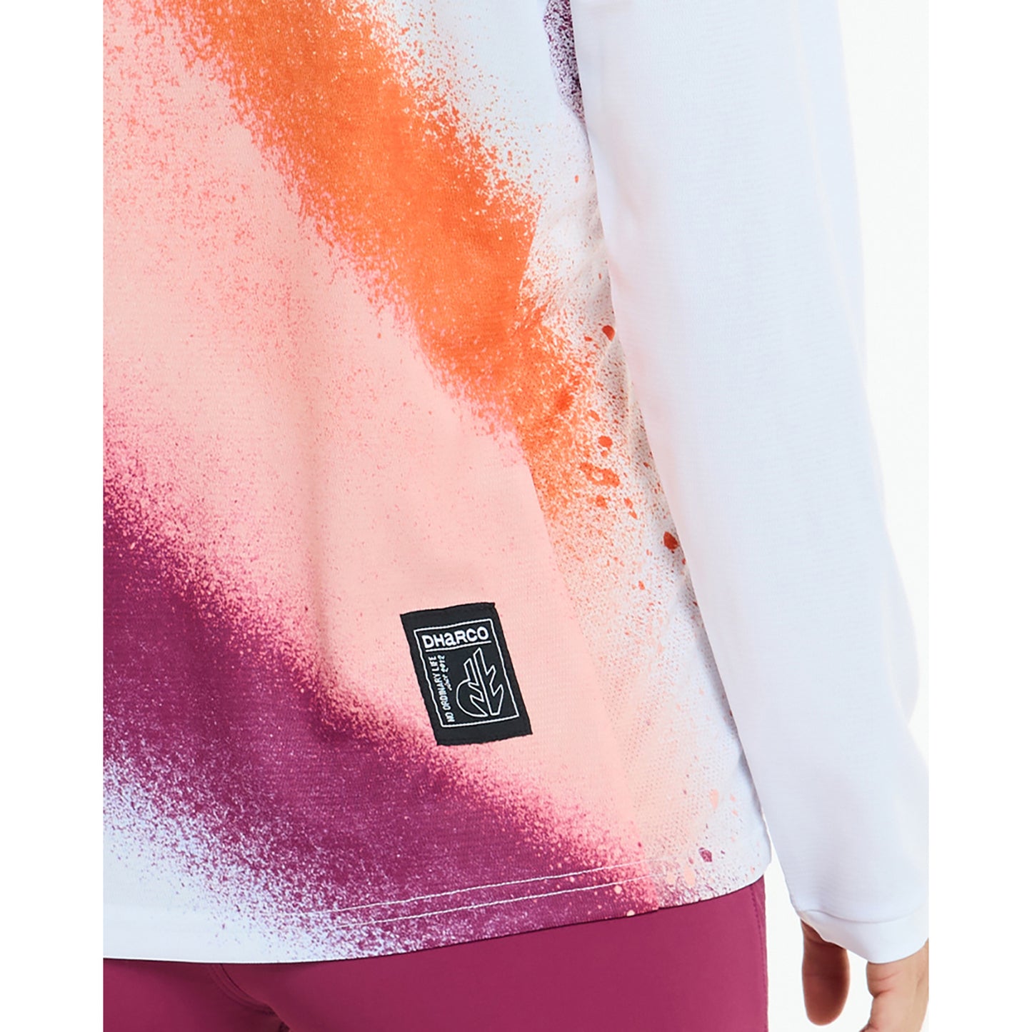 Γυναικείο DHARCO GRAVITY FIREBIRD Long Sleeve Jersey Λευκό/Πορτοκαλί