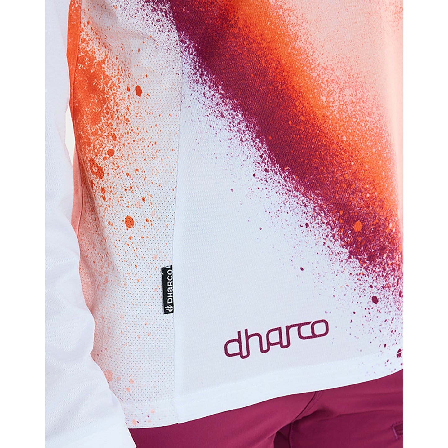 Γυναικείο DHARCO GRAVITY FIREBIRD Long Sleeve Jersey Λευκό/Πορτοκαλί