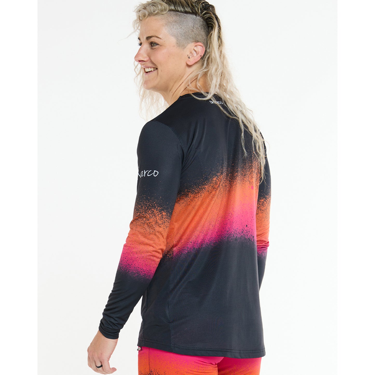 Γυναικείο DHARCO RACE BLACK SNAKE Long Sleeve Jersey Μαύρο/Πορτοκαλί