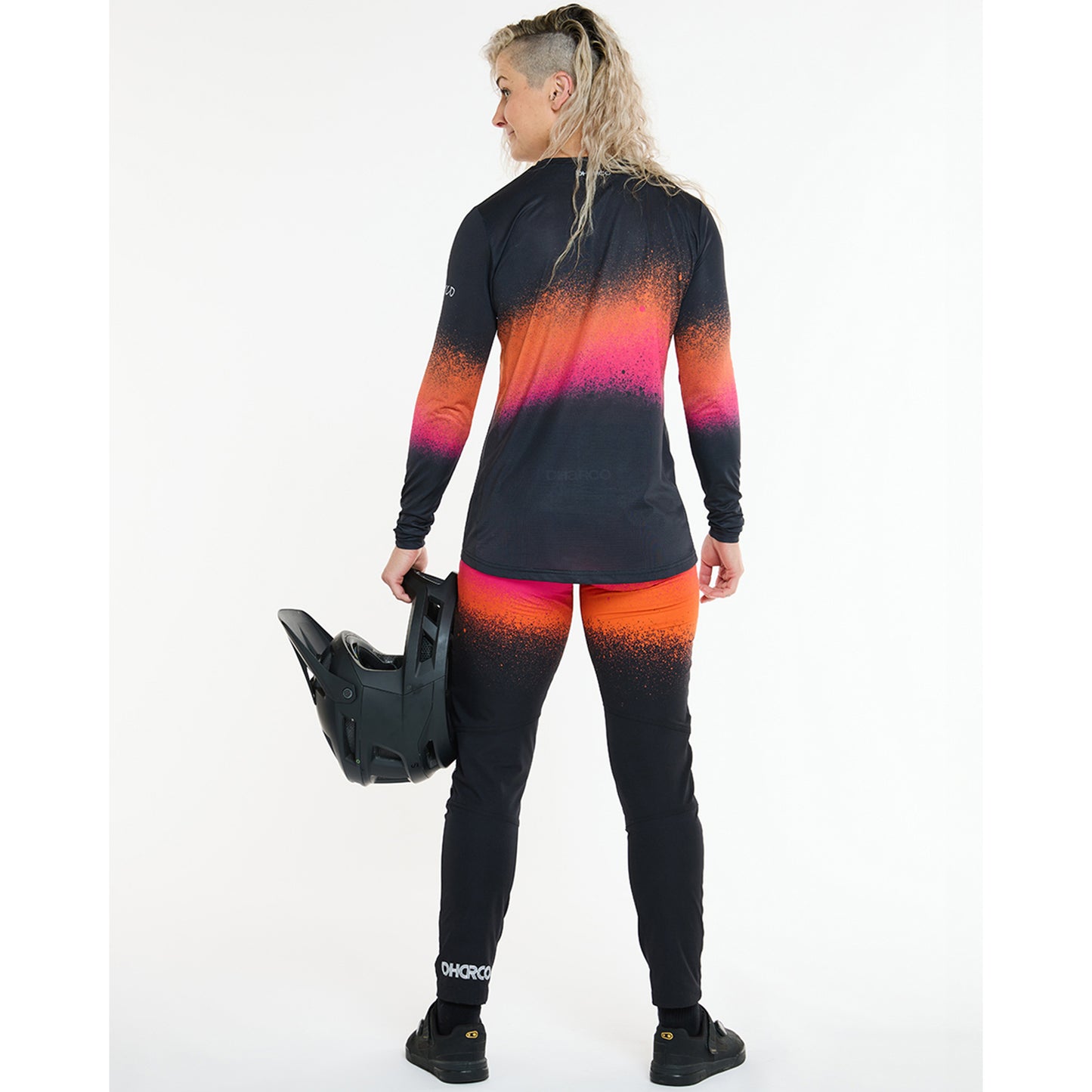 Γυναικείο DHARCO RACE BLACK SNAKE Long Sleeve Jersey Μαύρο/Πορτοκαλί