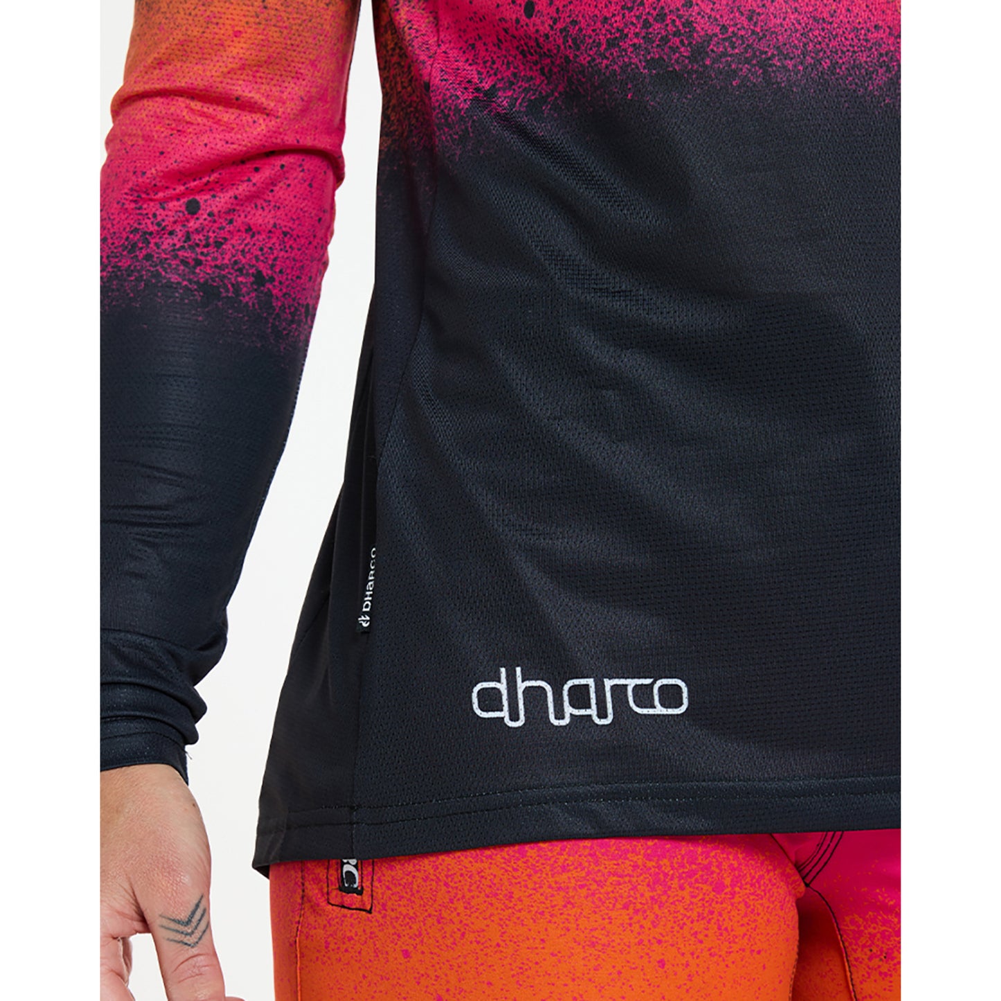 Γυναικείο DHARCO RACE BLACK SNAKE Long Sleeve Jersey Μαύρο/Πορτοκαλί